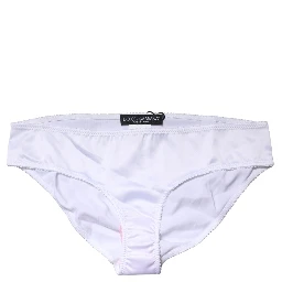 White Silk Stretch Mid Waist Brief Panty Underwear