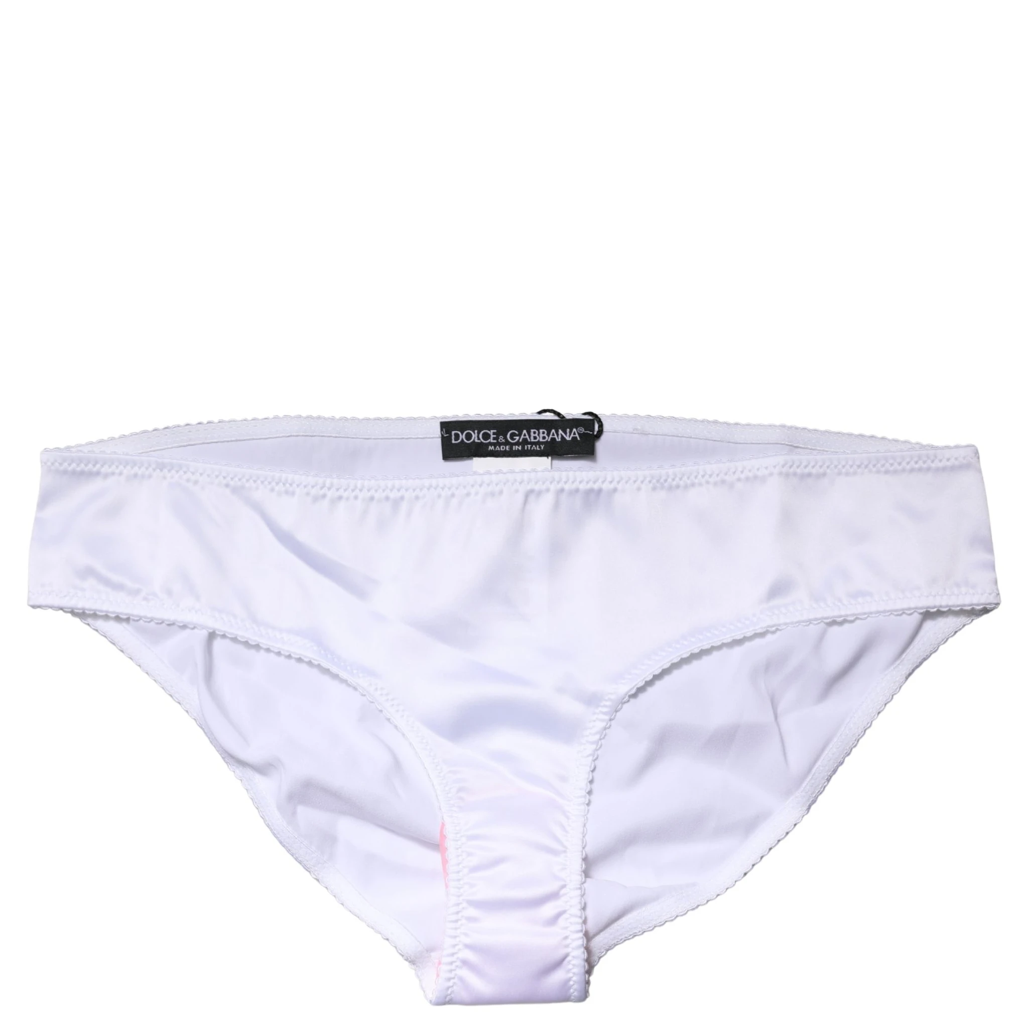 White Silk Stretch Mid Waist Brief Panty Underwear