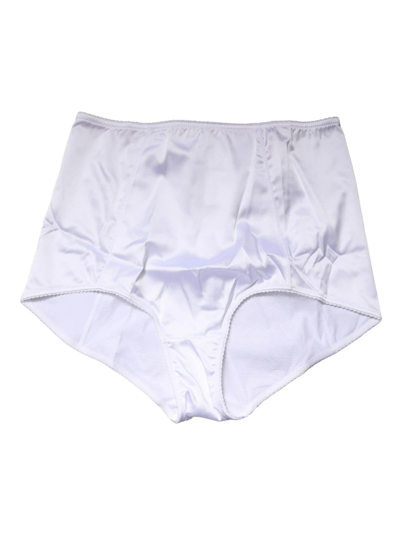White Silk Blend High Waist Girdle Panty Underwear