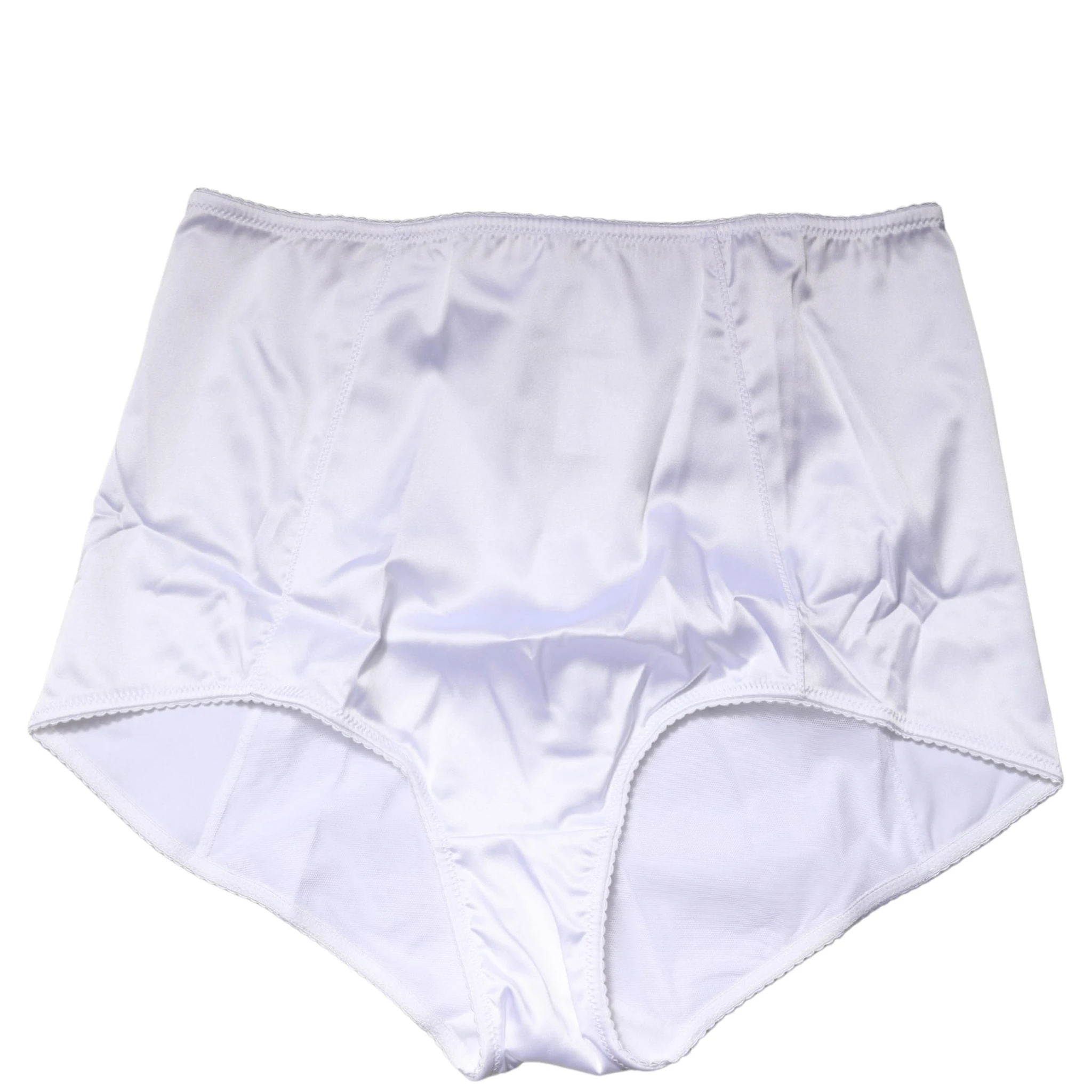 White Silk Blend High Waist Girdle Panty Underwear