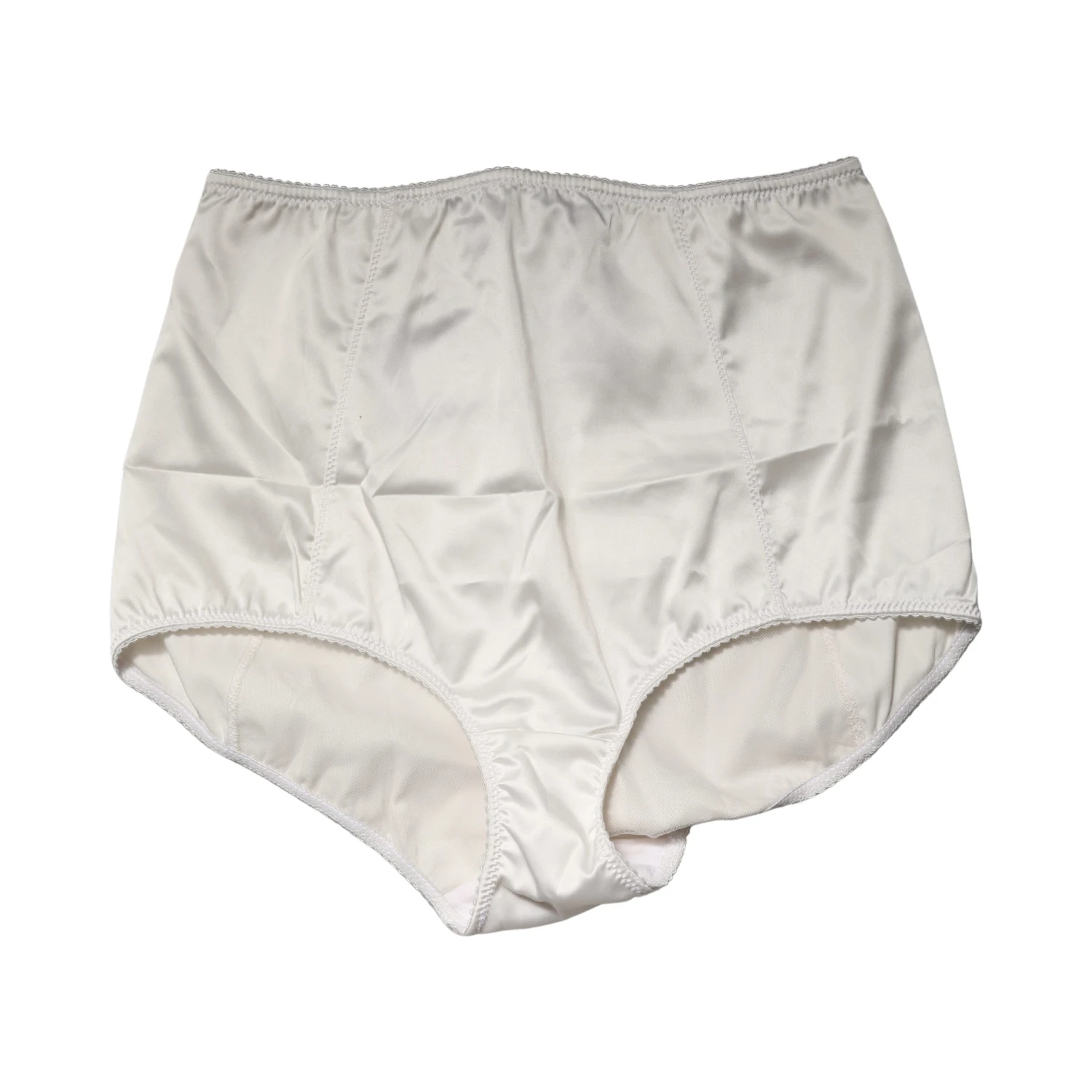 White Silk Blend High Waist Girdle Panty Underwear