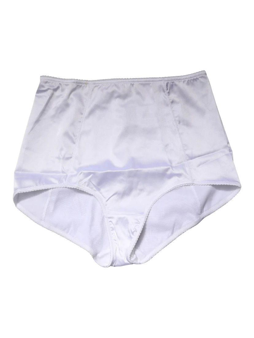 White Silk Blend High Waist Girdle Panty Underwear