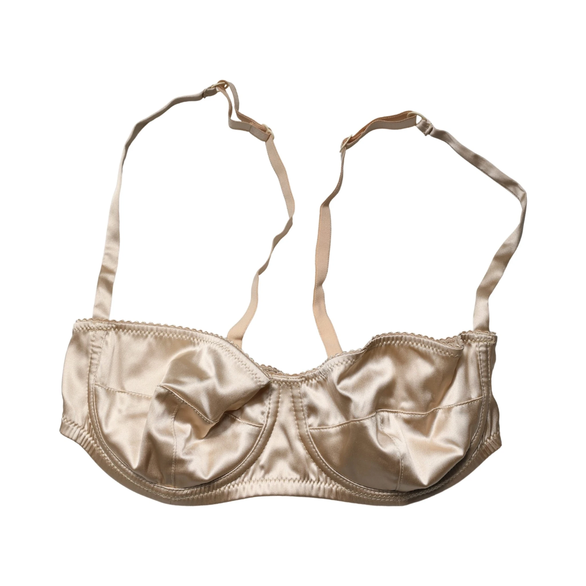 Beige Semi-Pad Underwire Balconette Bra Underwear