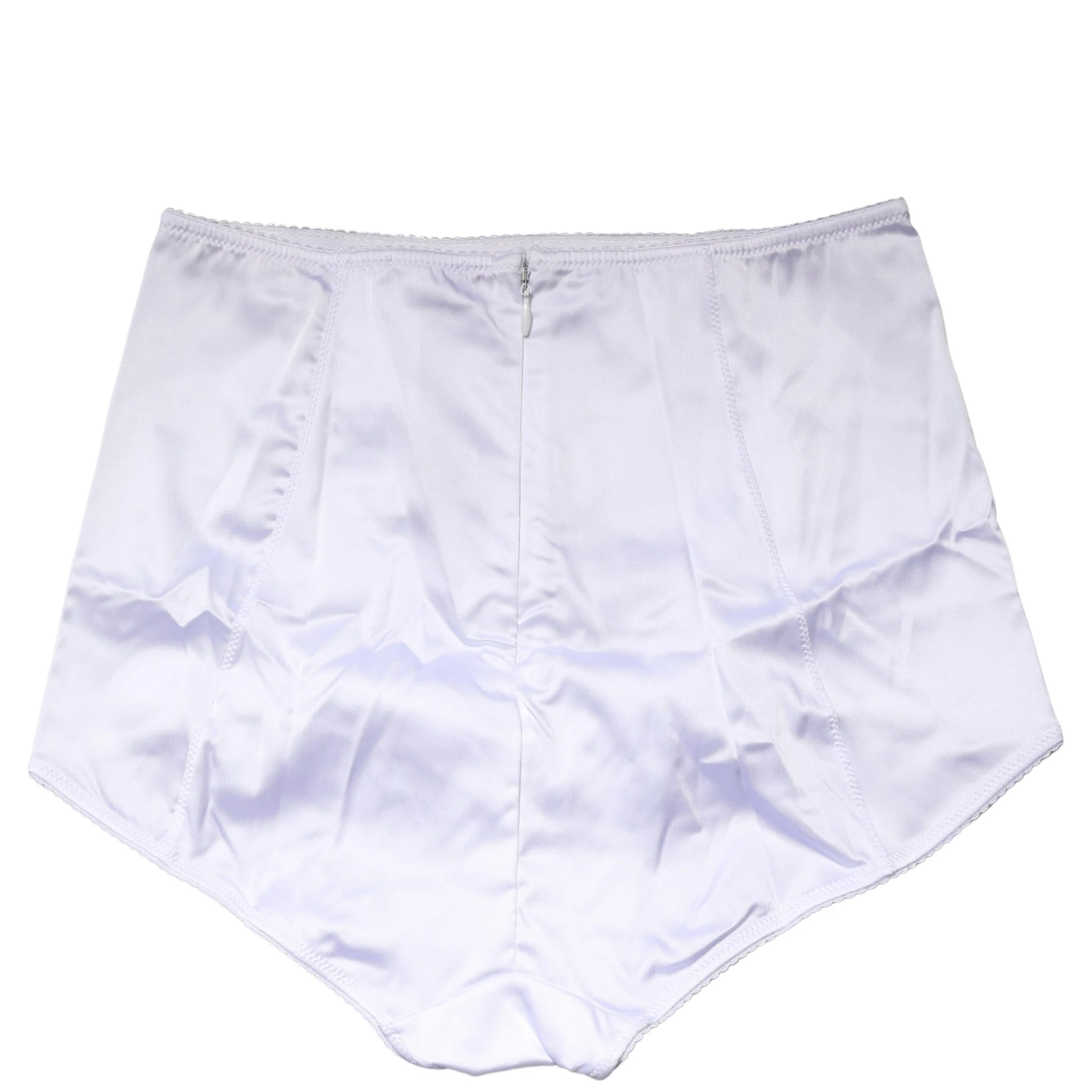 White Silk Blend High Waist Girdle Panty Underwear