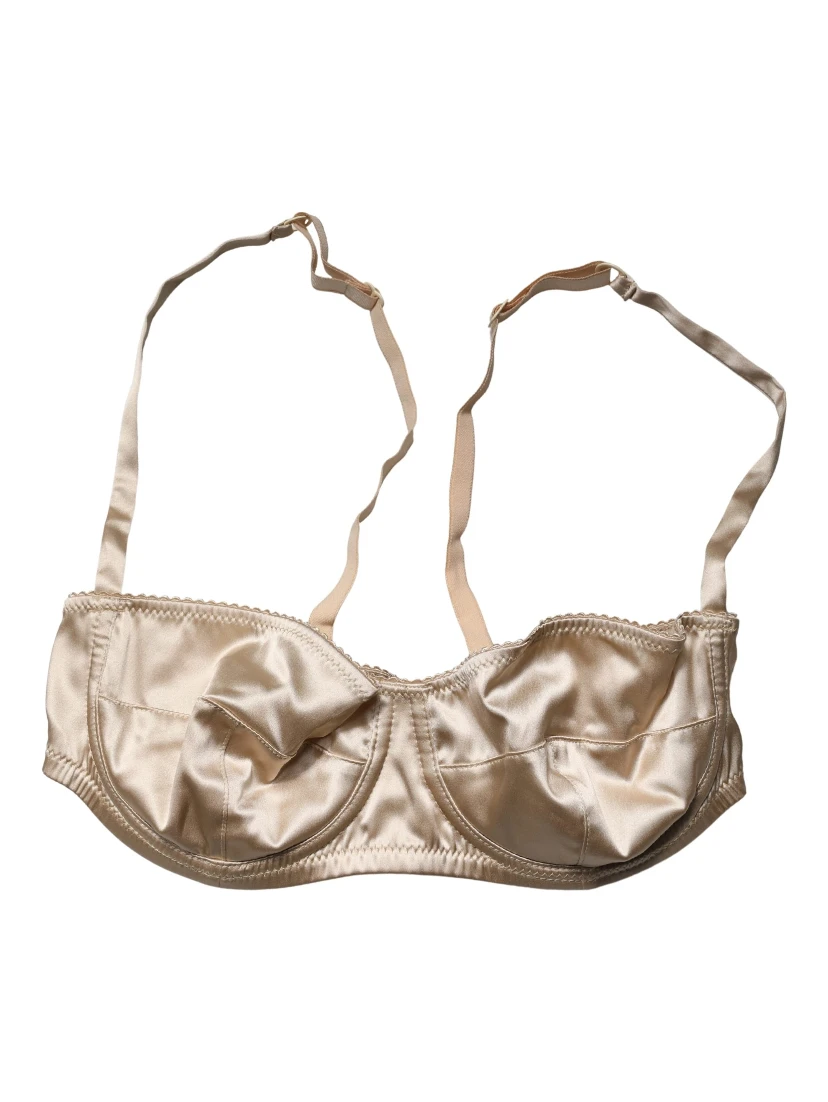Beige Semi-Pad Underwire Balconette Bra Underwear