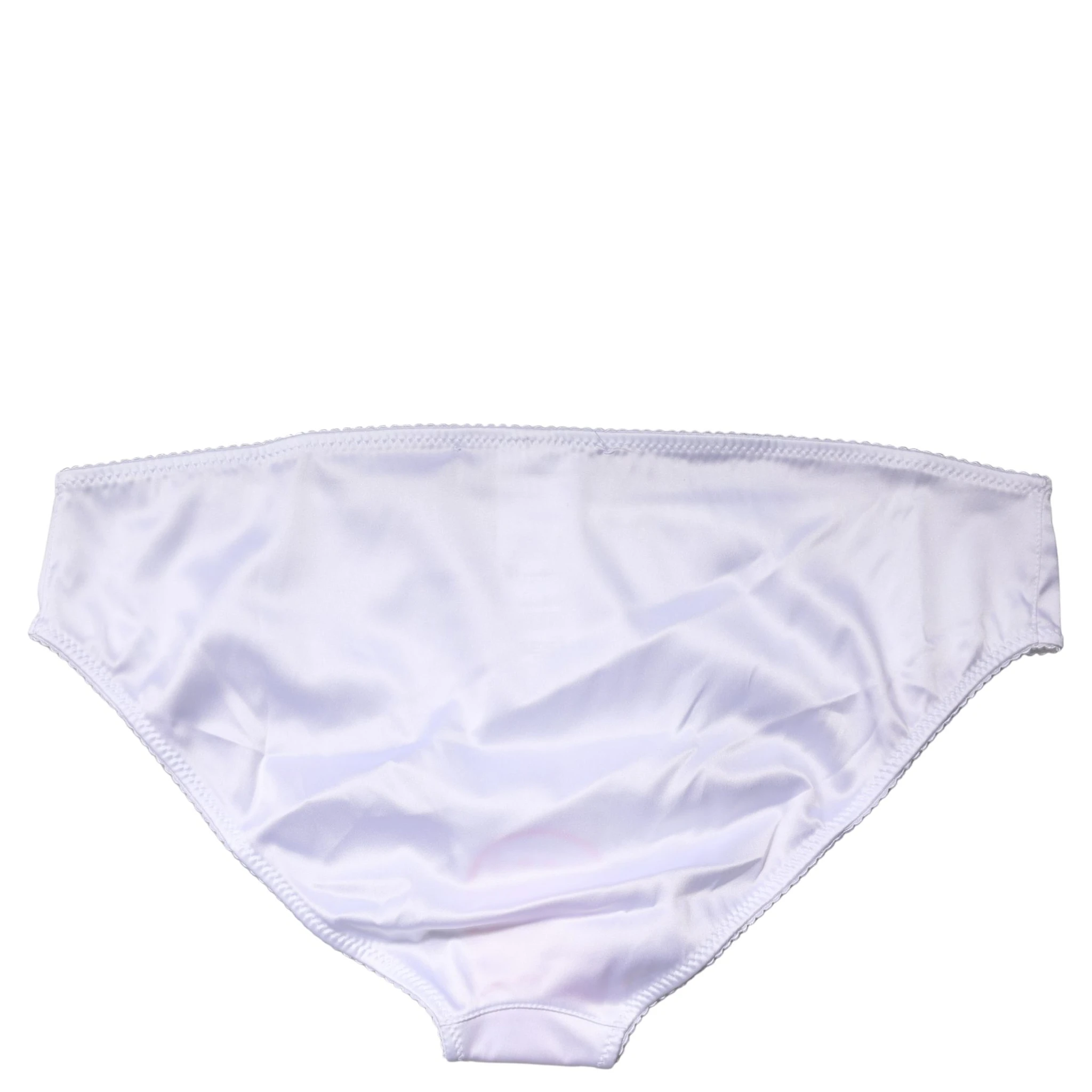White Silk Stretch Mid Waist Brief Panty Underwear