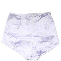 White Silk Blend High Waist Girdle Panty Underwear
