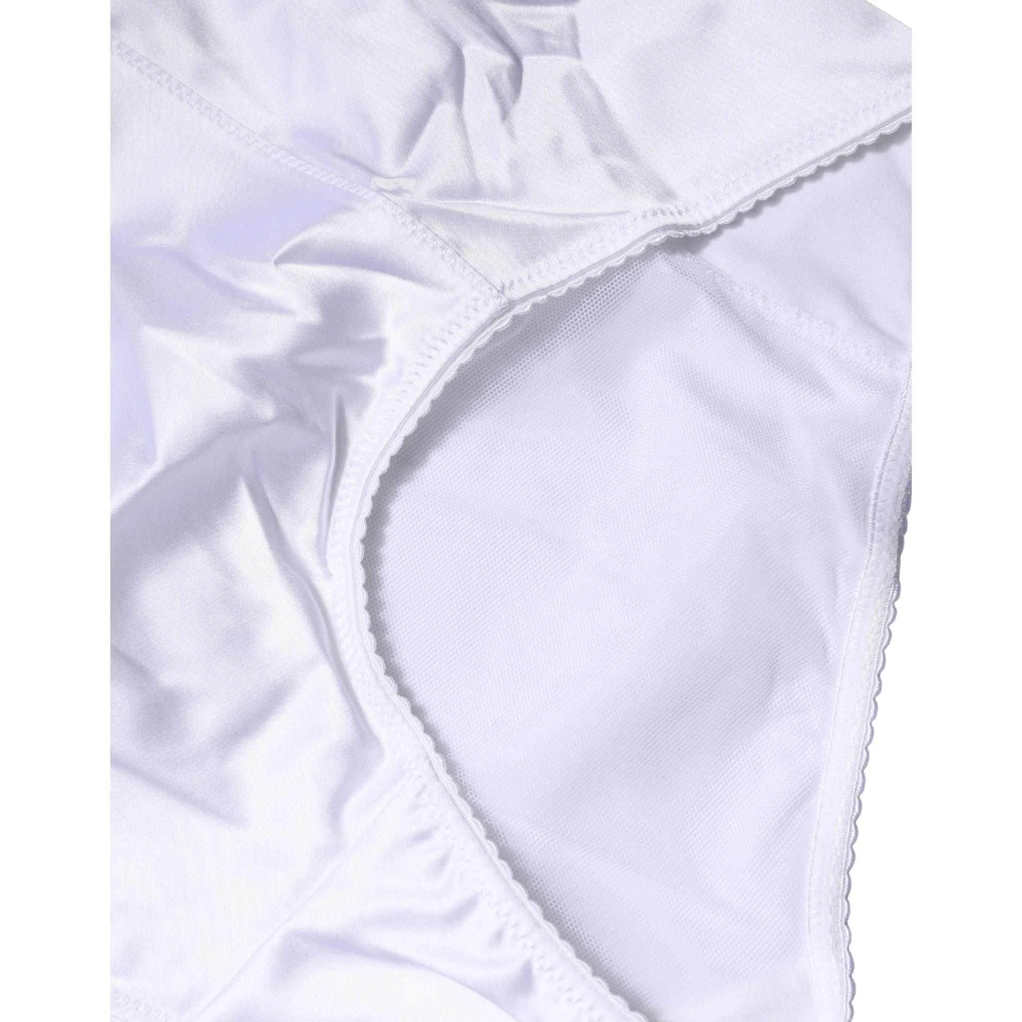White Silk Blend High Waist Girdle Panty Underwear