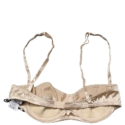 Beige Semi-Pad Underwire Balconette Bra Underwear