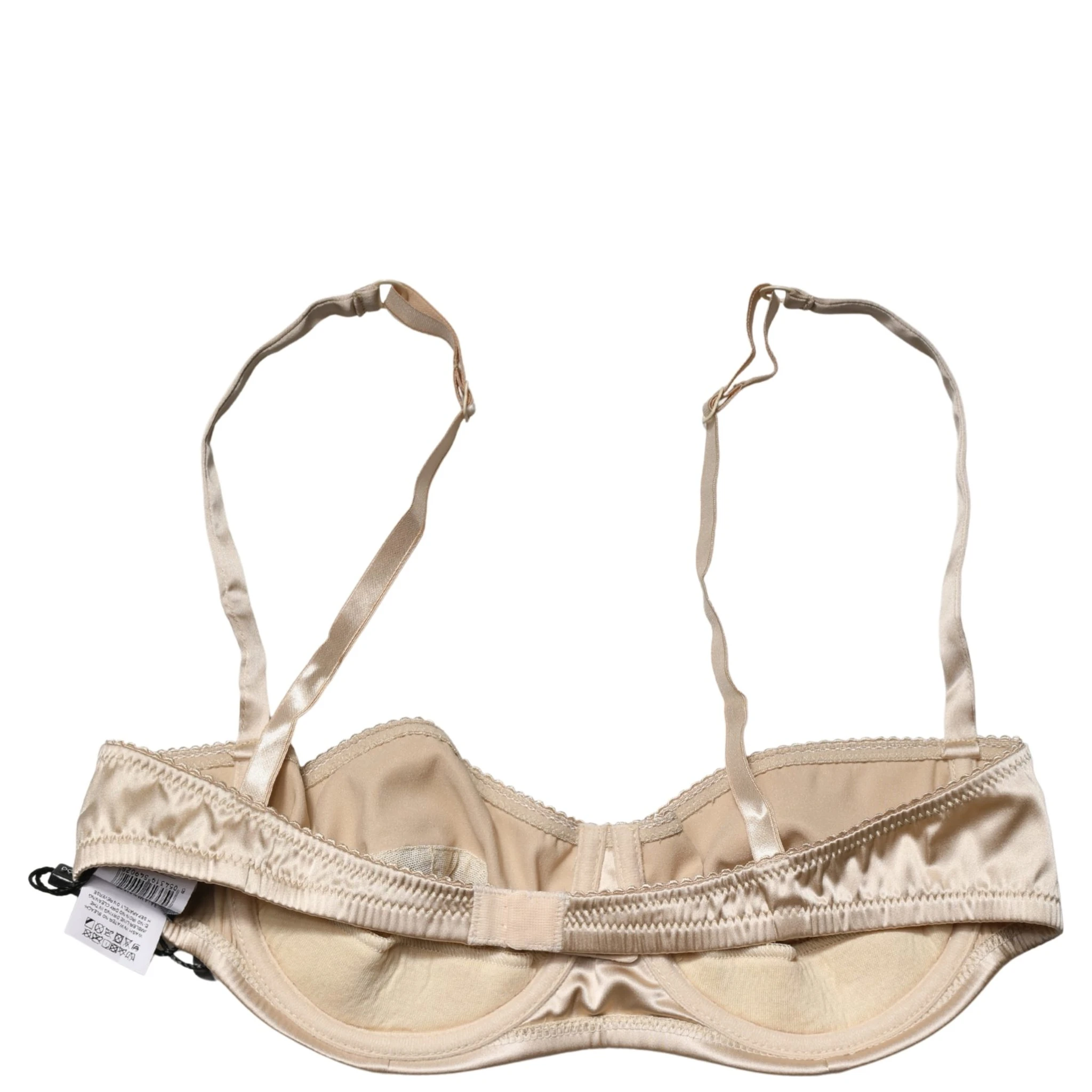 Beige Semi-Pad Underwire Balconette Bra Underwear
