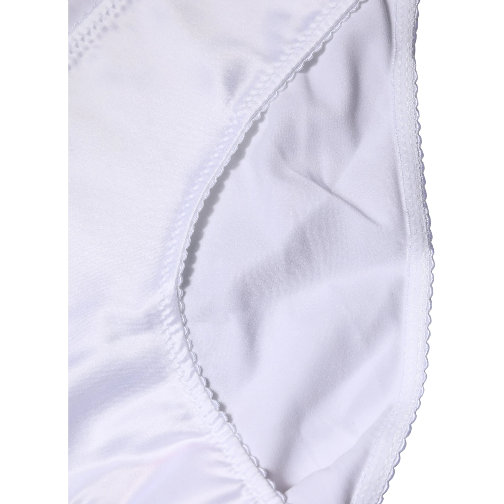 White Silk Stretch Mid Waist Brief Panty Underwear