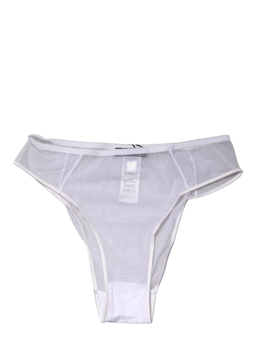 White Sheer Silk Stretch High Brief Underwear