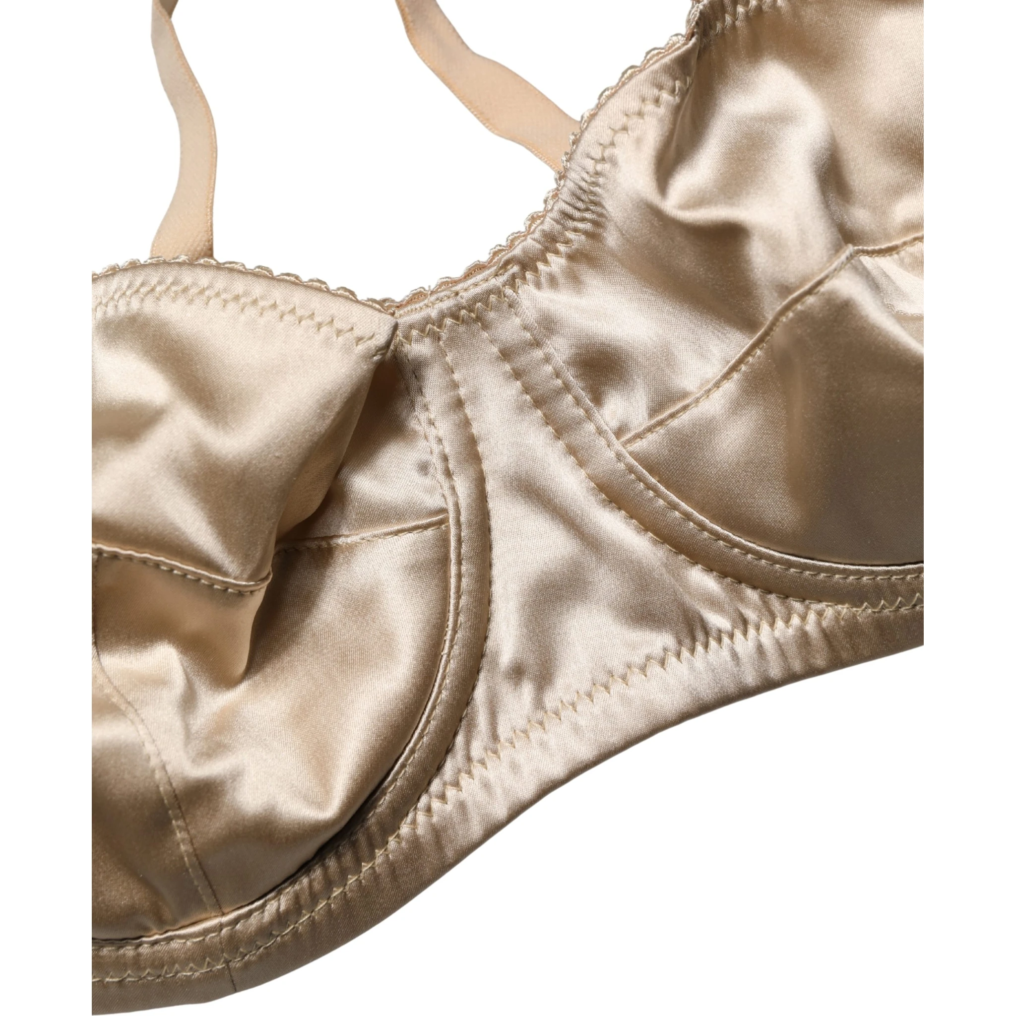 Beige Semi-Pad Underwire Balconette Bra Underwear