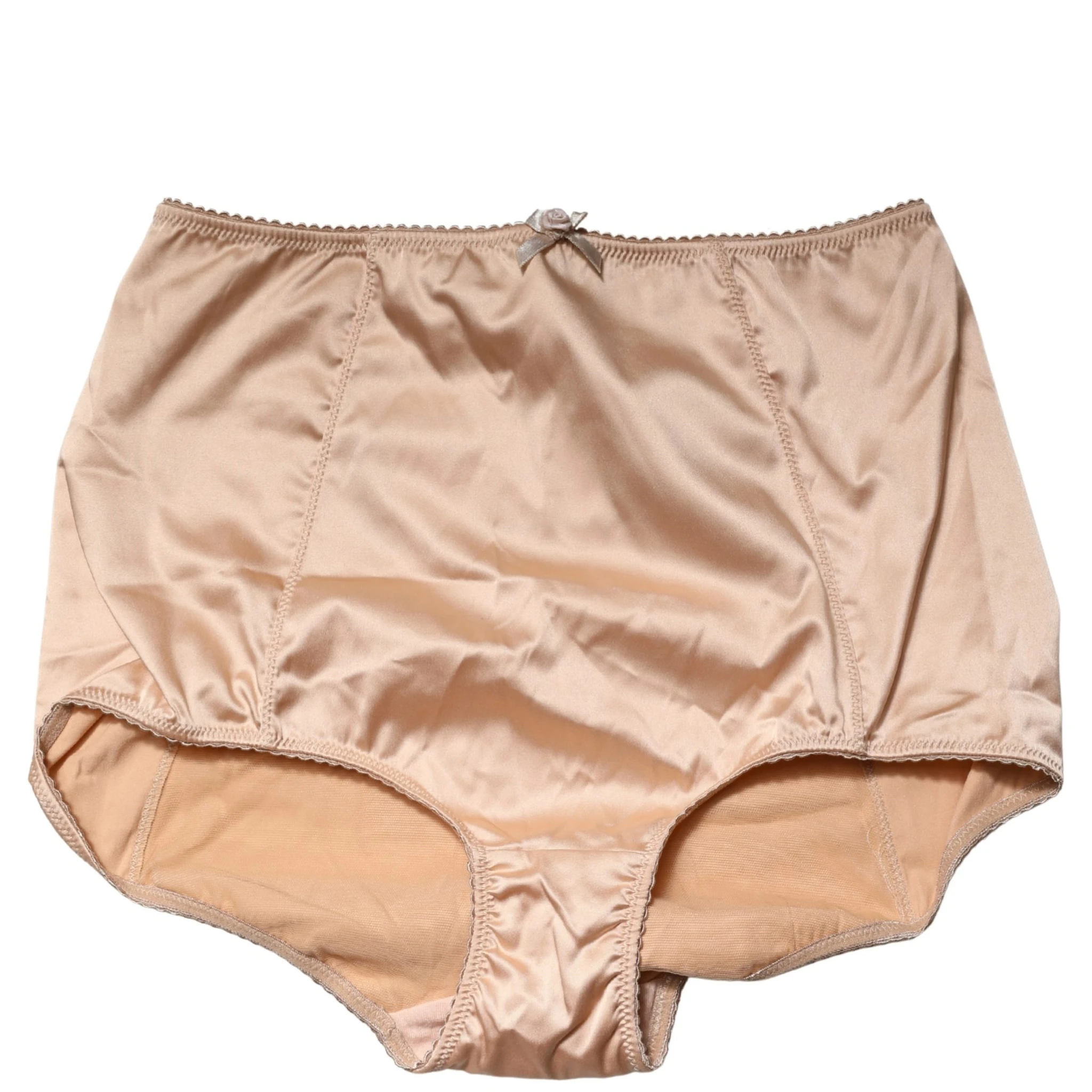 Beige Silk Blend High Waist Girdle Panty Underwear