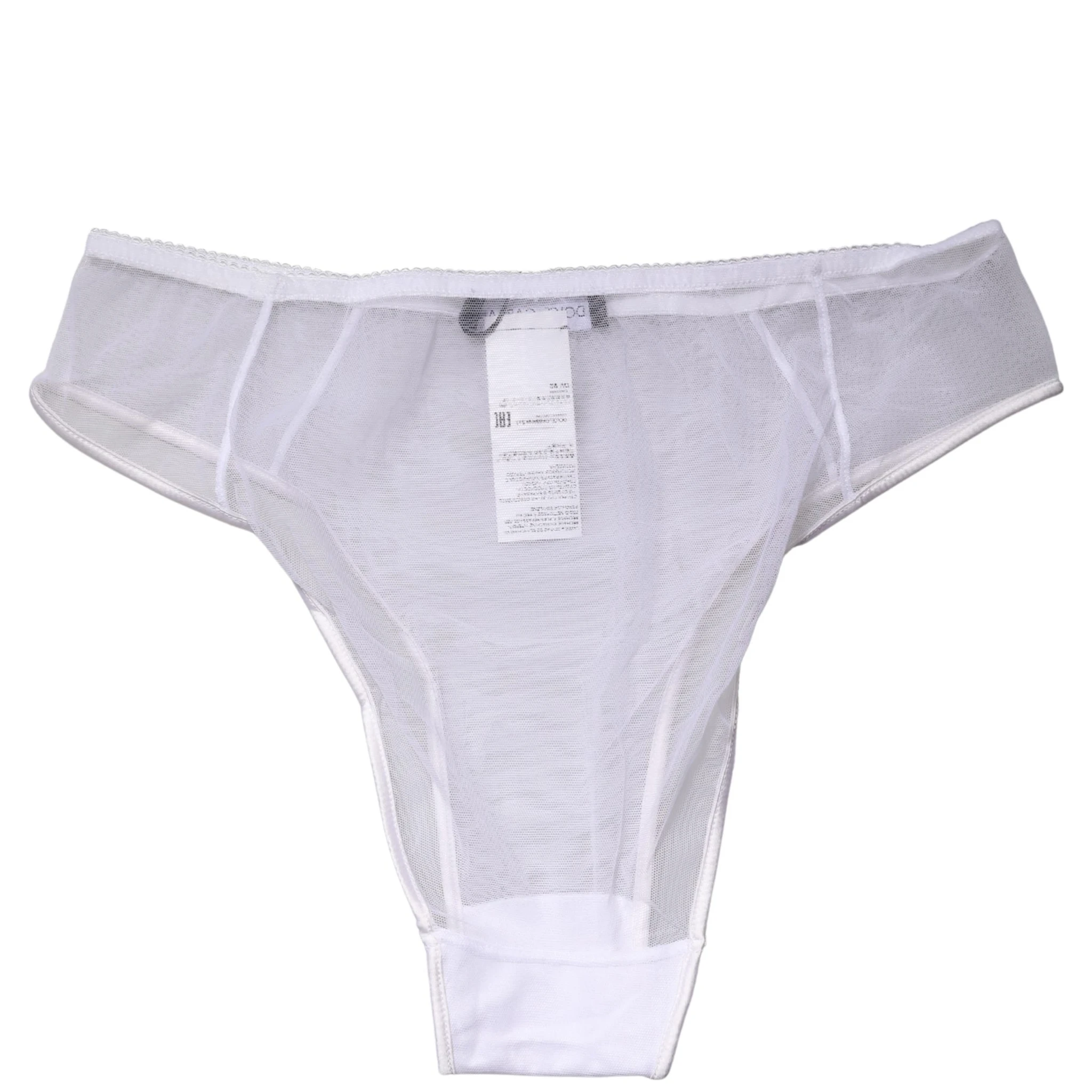 White Sheer Silk Stretch High Brief Underwear