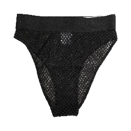 Black Cotton Mesh High Brief Panty Underwear