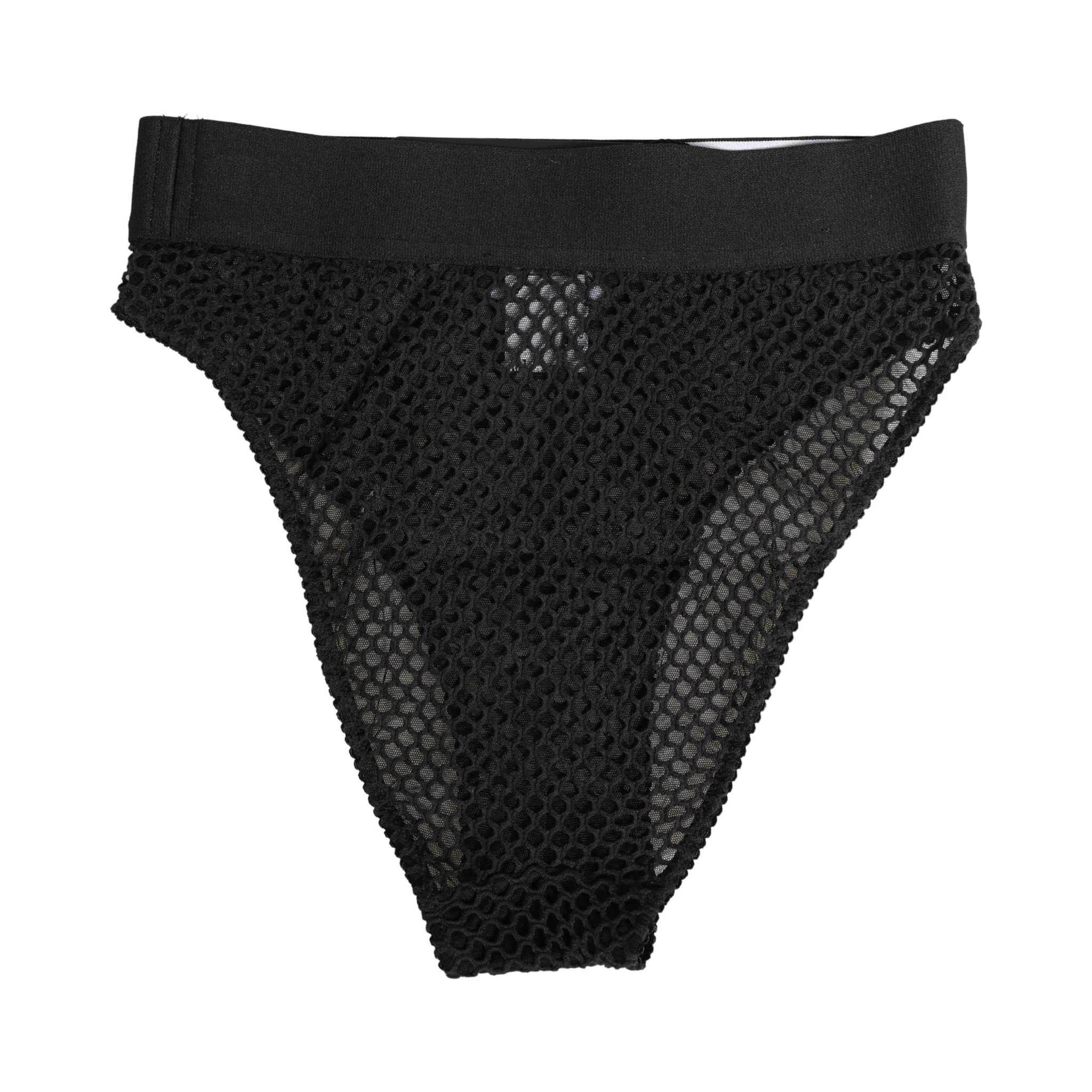 Black Cotton Mesh High Brief Panty Underwear