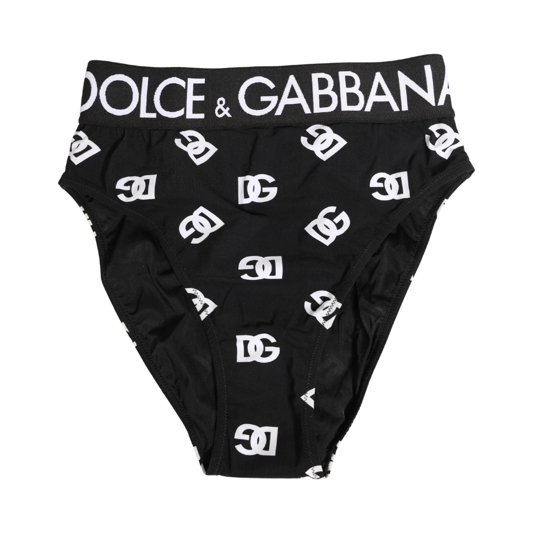 White Black Logo Waistband Midi Brief Underwear