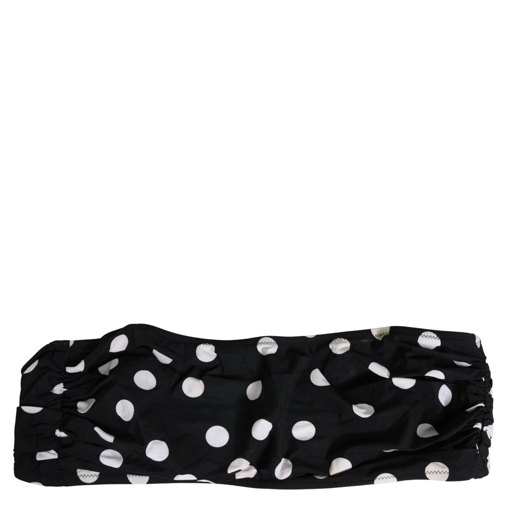 Black White Polka Dot Bandeau Beachwear Swimwear