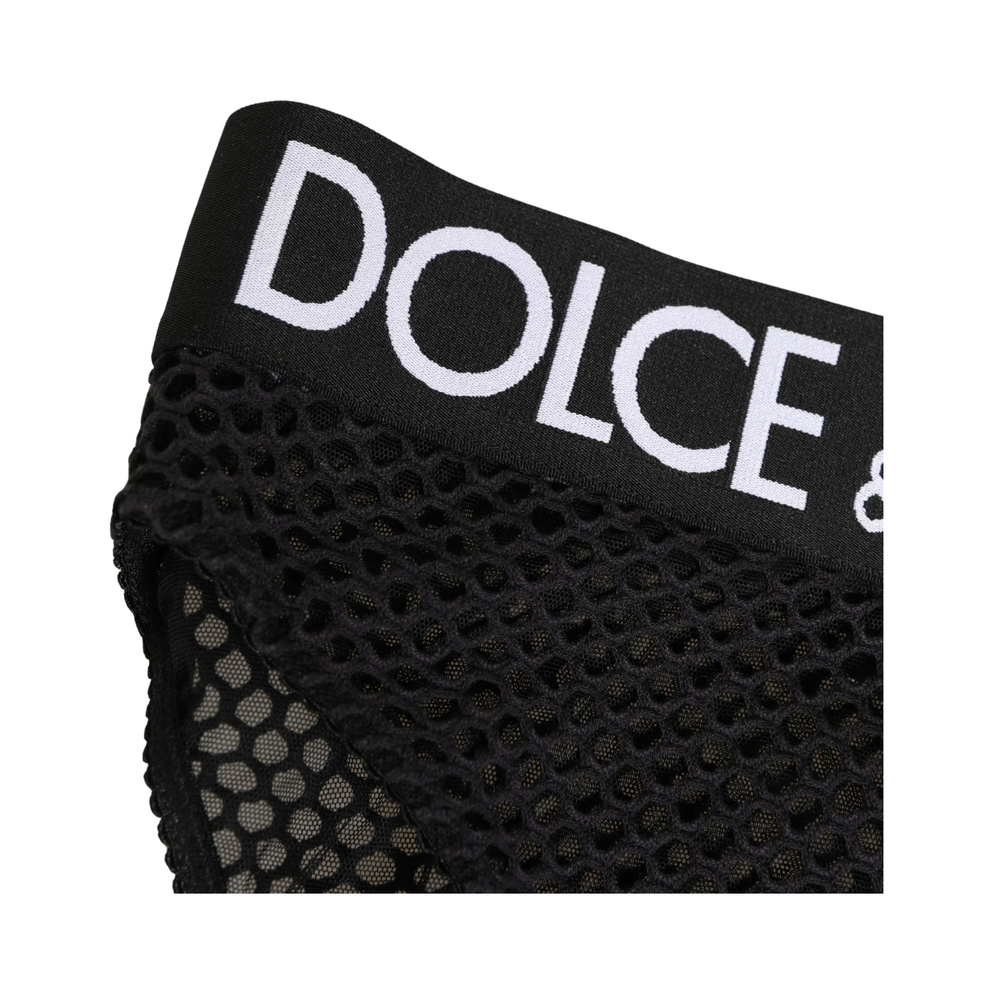 Black Cotton Mesh High Brief Panty Underwear