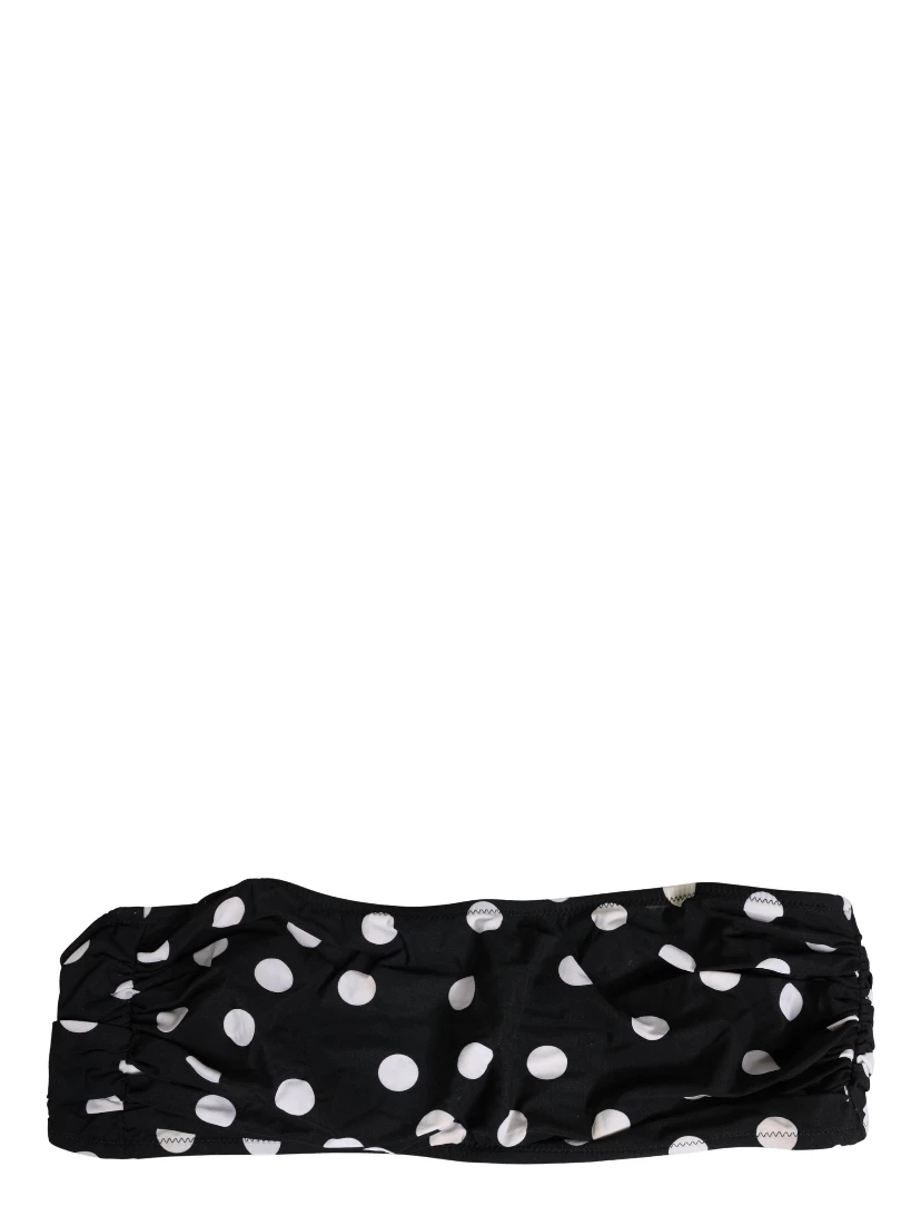Black White Polka Dot Bandeau Beachwear Swimwear