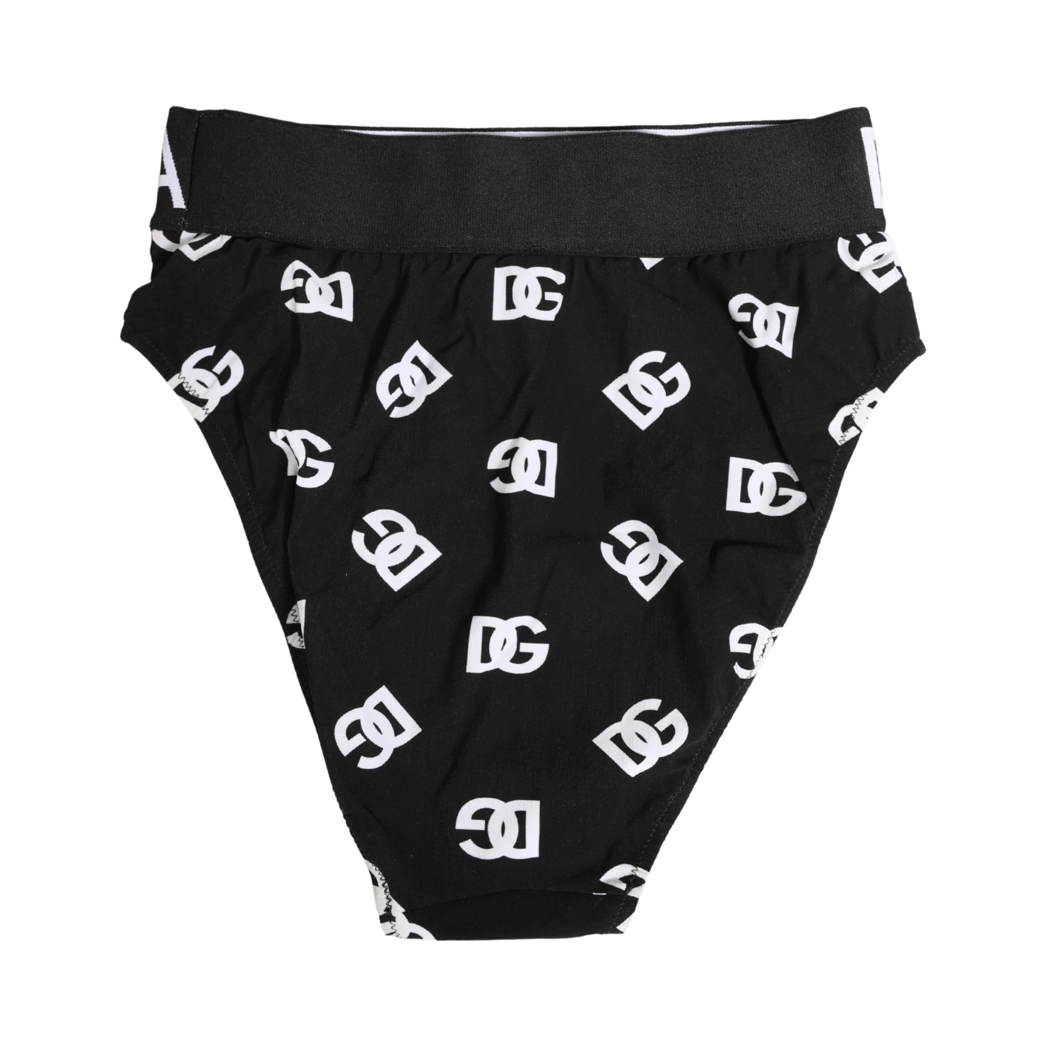 White Black Logo Waistband Midi Brief Underwear