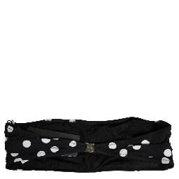 Black White Polka Dot Bandeau Beachwear Swimwear