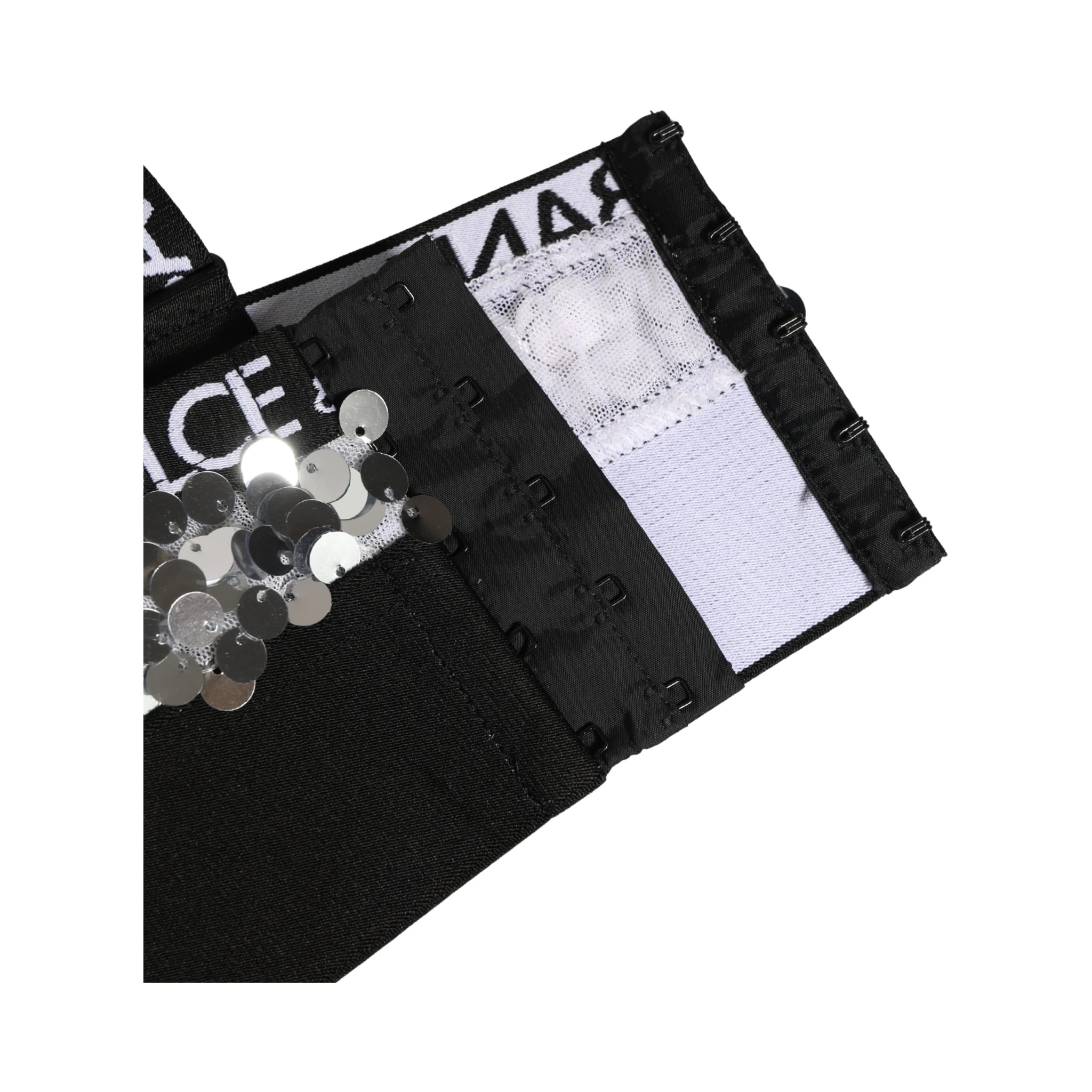 Silver Sequined Triangle Soft Cup Bra Underwear