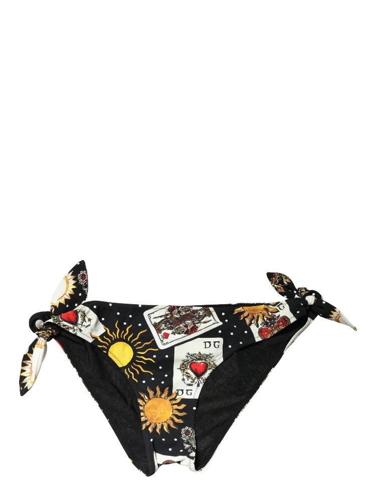 Black Graphic Cards Print Bikini Bottom Swimwear alternative