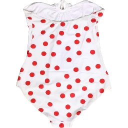 White Polka Dot One-Piece Swimsuit Swimwear