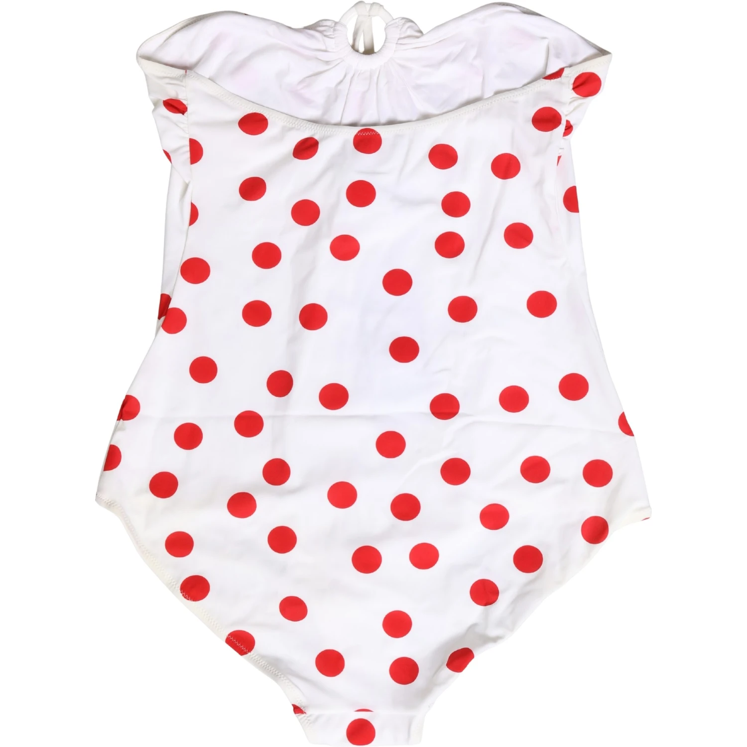 White Polka Dot One-Piece Swimsuit Swimwear