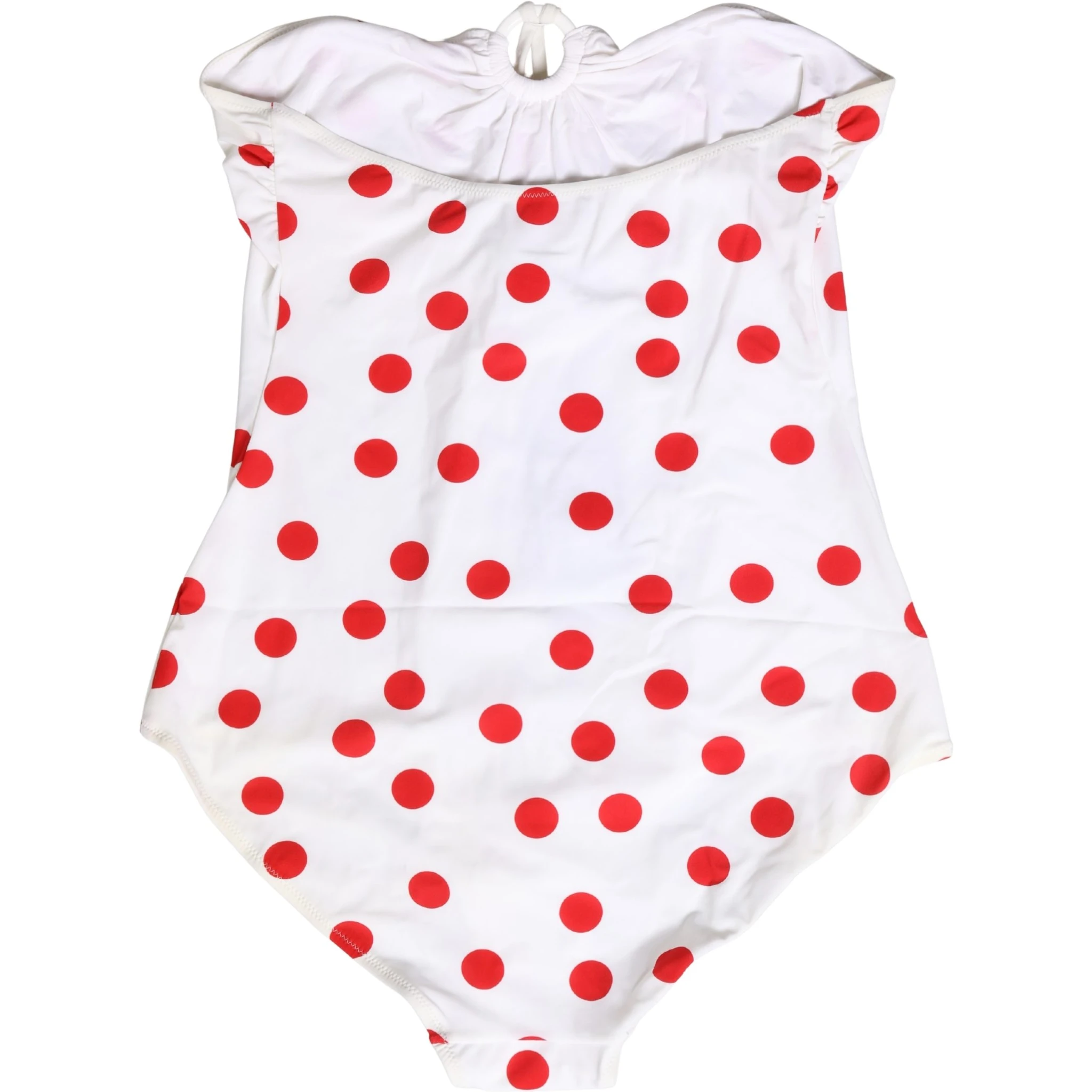 White Polka Dot One-Piece Swimsuit Swimwear