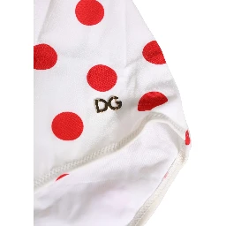 White Polka Dot One-Piece Swimsuit Swimwear