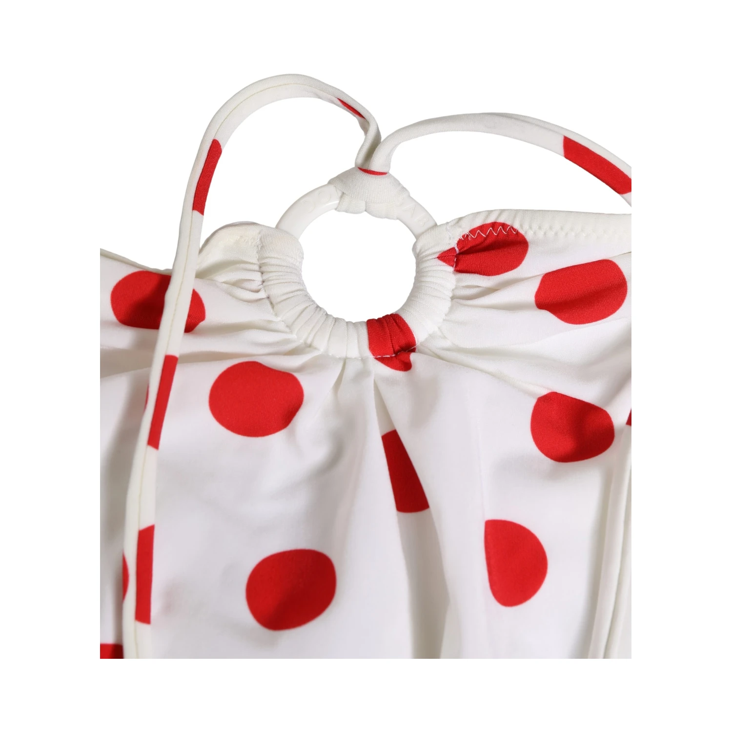 White Polka Dot One-Piece Swimsuit Swimwear