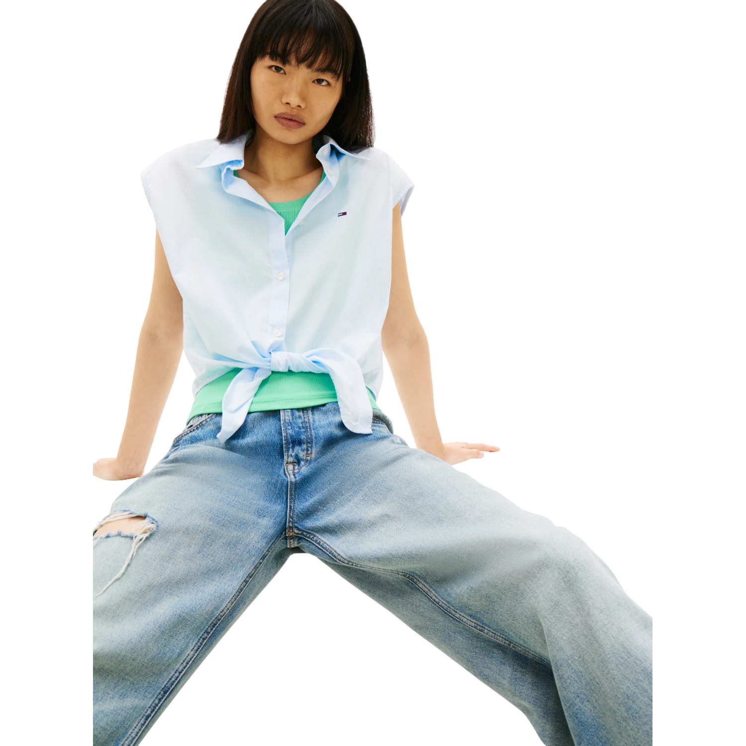 TOMMY JEANS Shirts Clear Blue