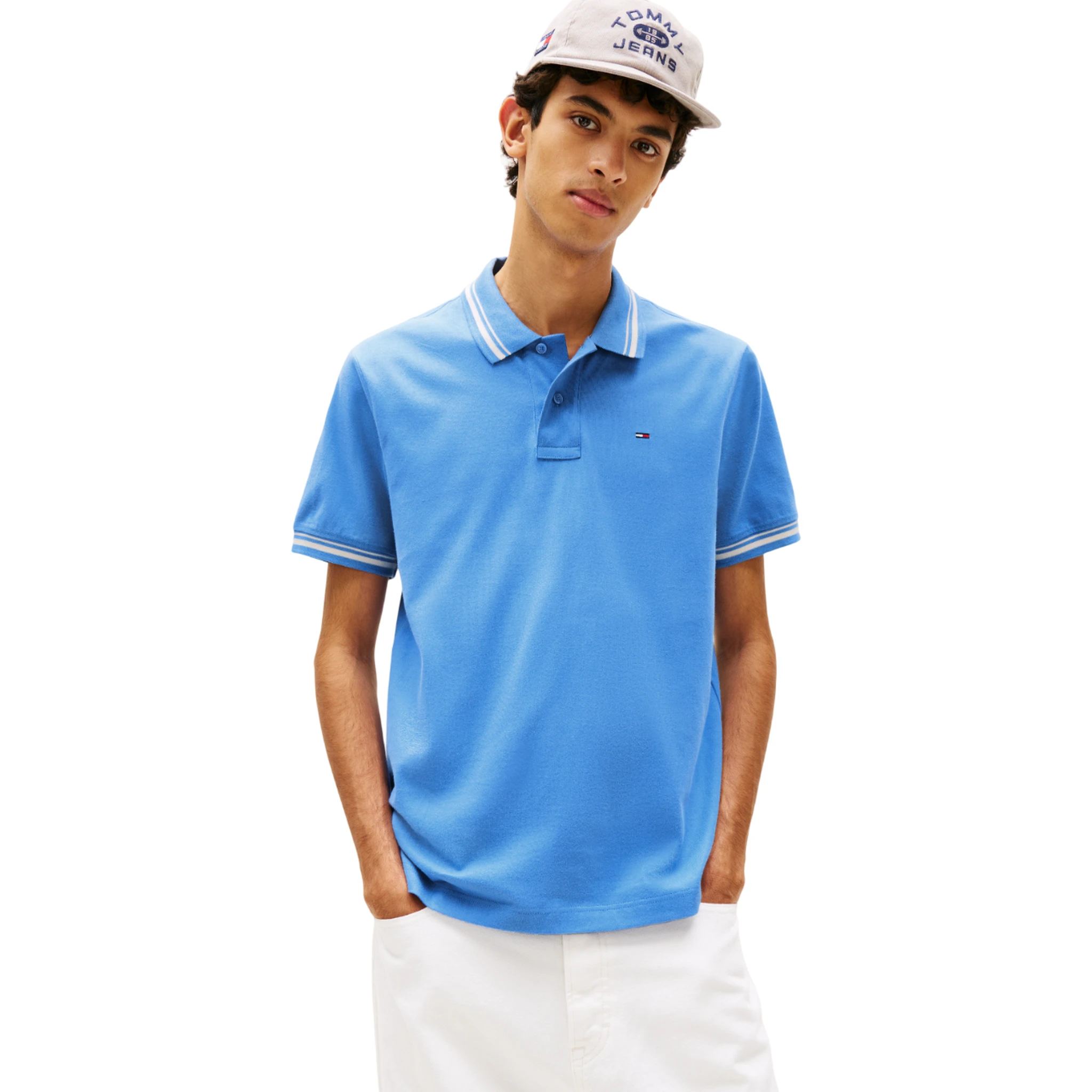 TOMMY JEANS  T-shirts and Polos Clear Blue