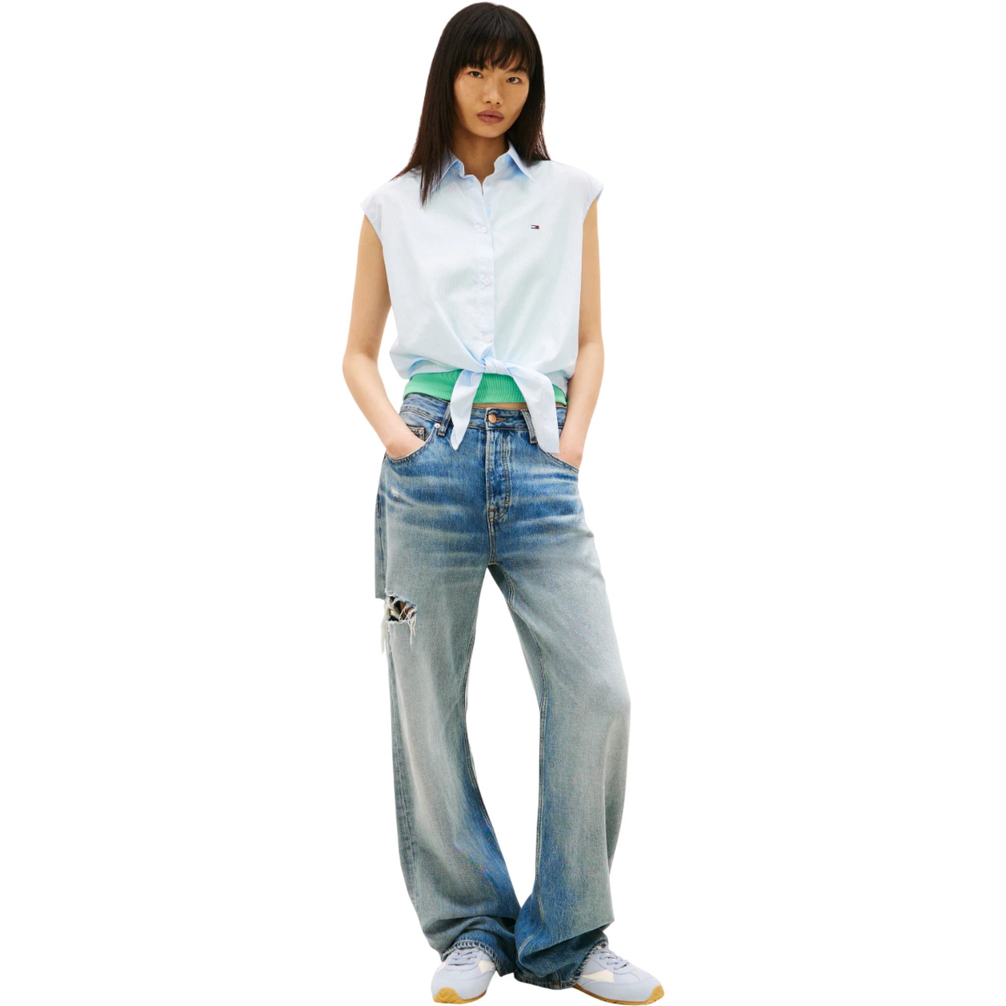 TOMMY JEANS  Shirts Clear Blue