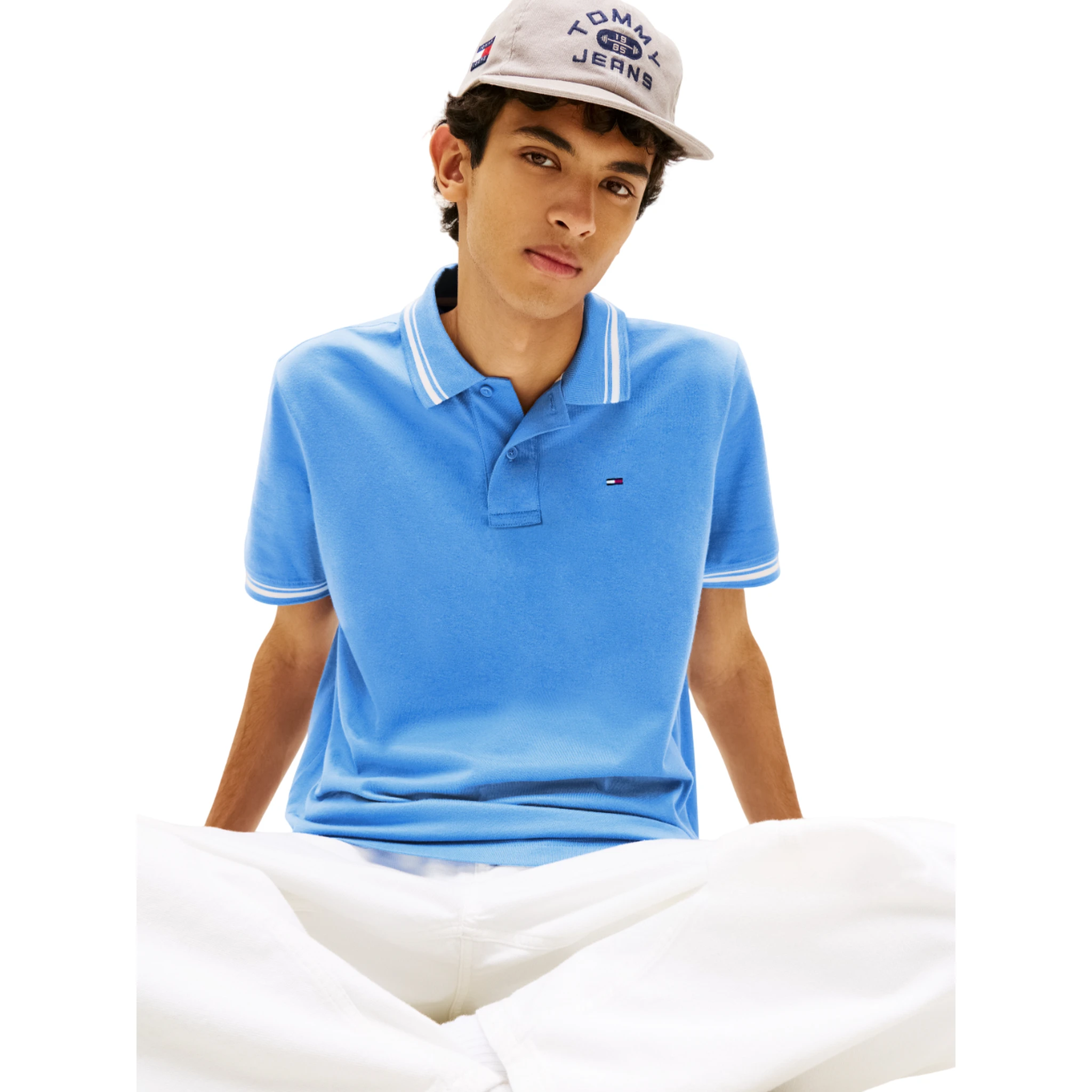 TOMMY JEANS  T-shirts and Polos Clear Blue