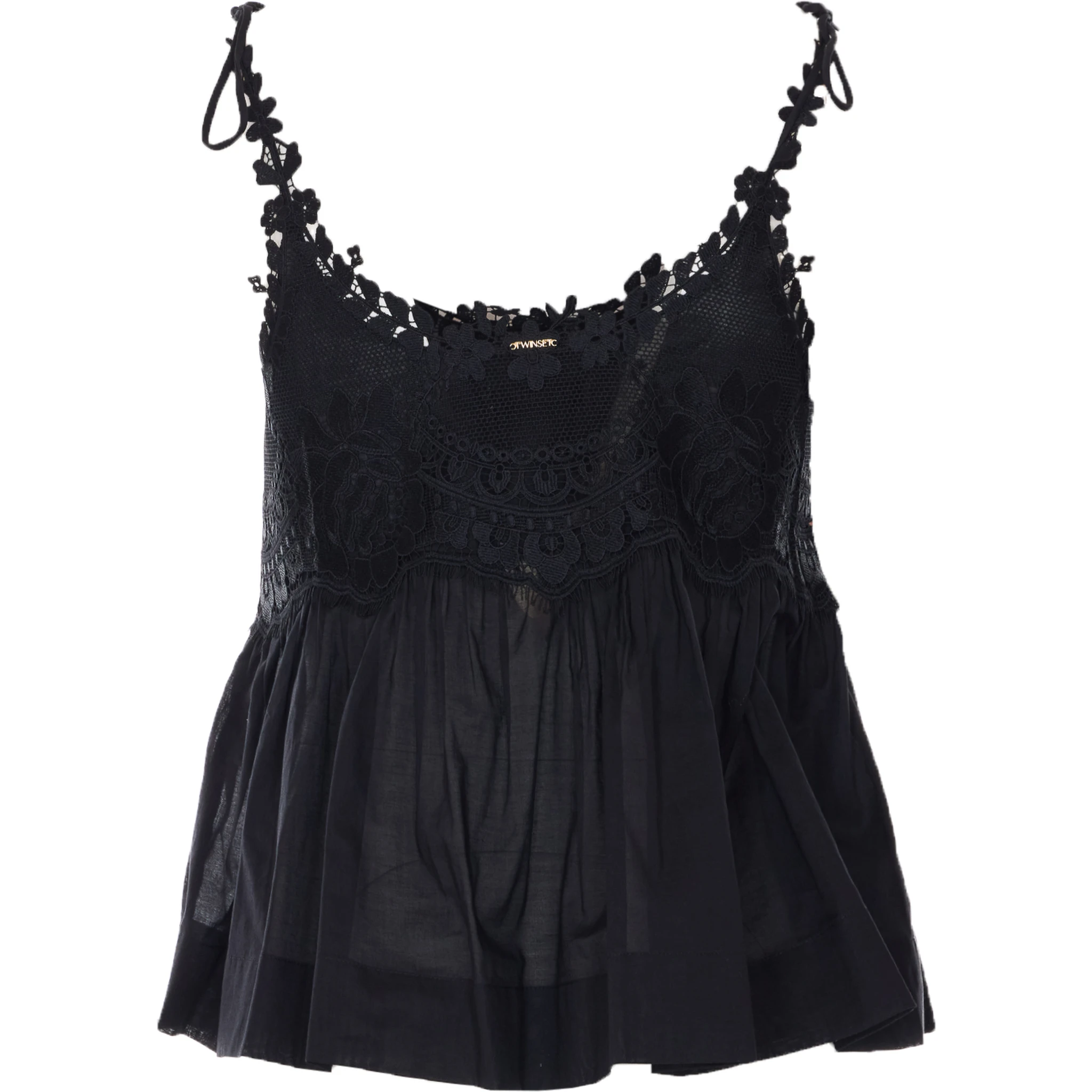 طقم ملابس علوية أسود مكون من قطعتين