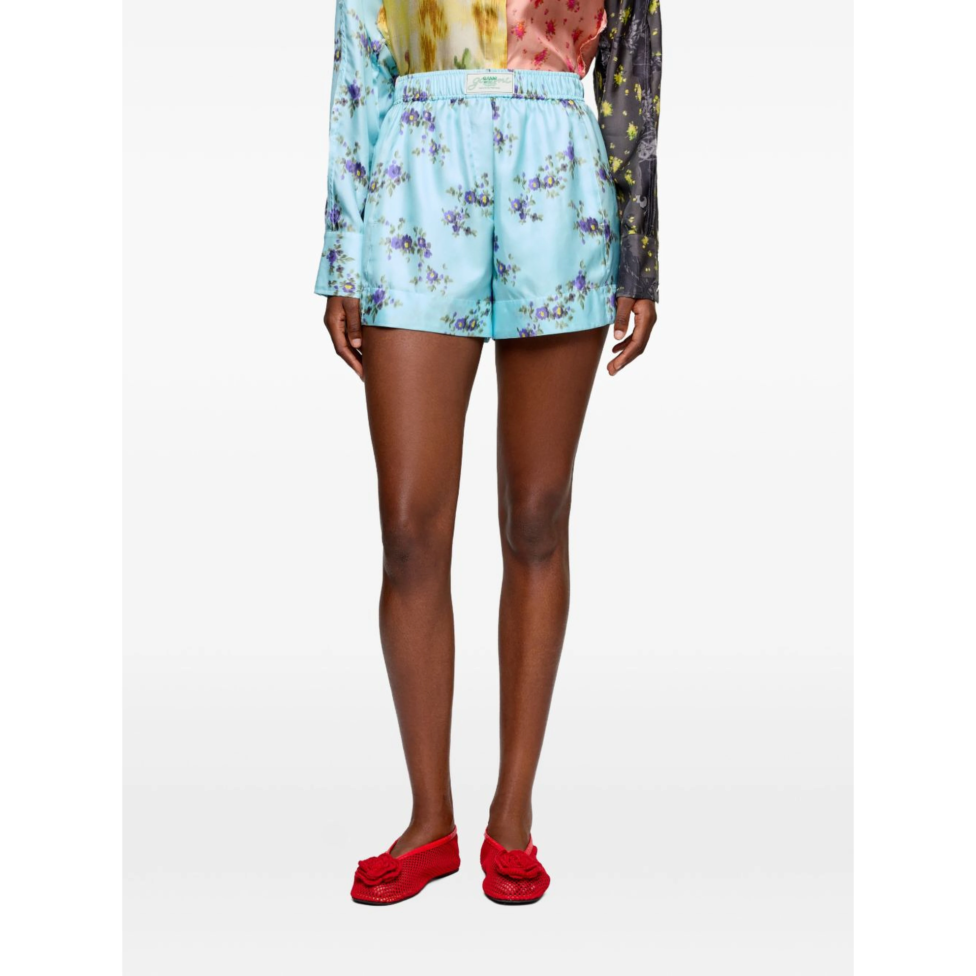 GANNI Shorts Clear Blue