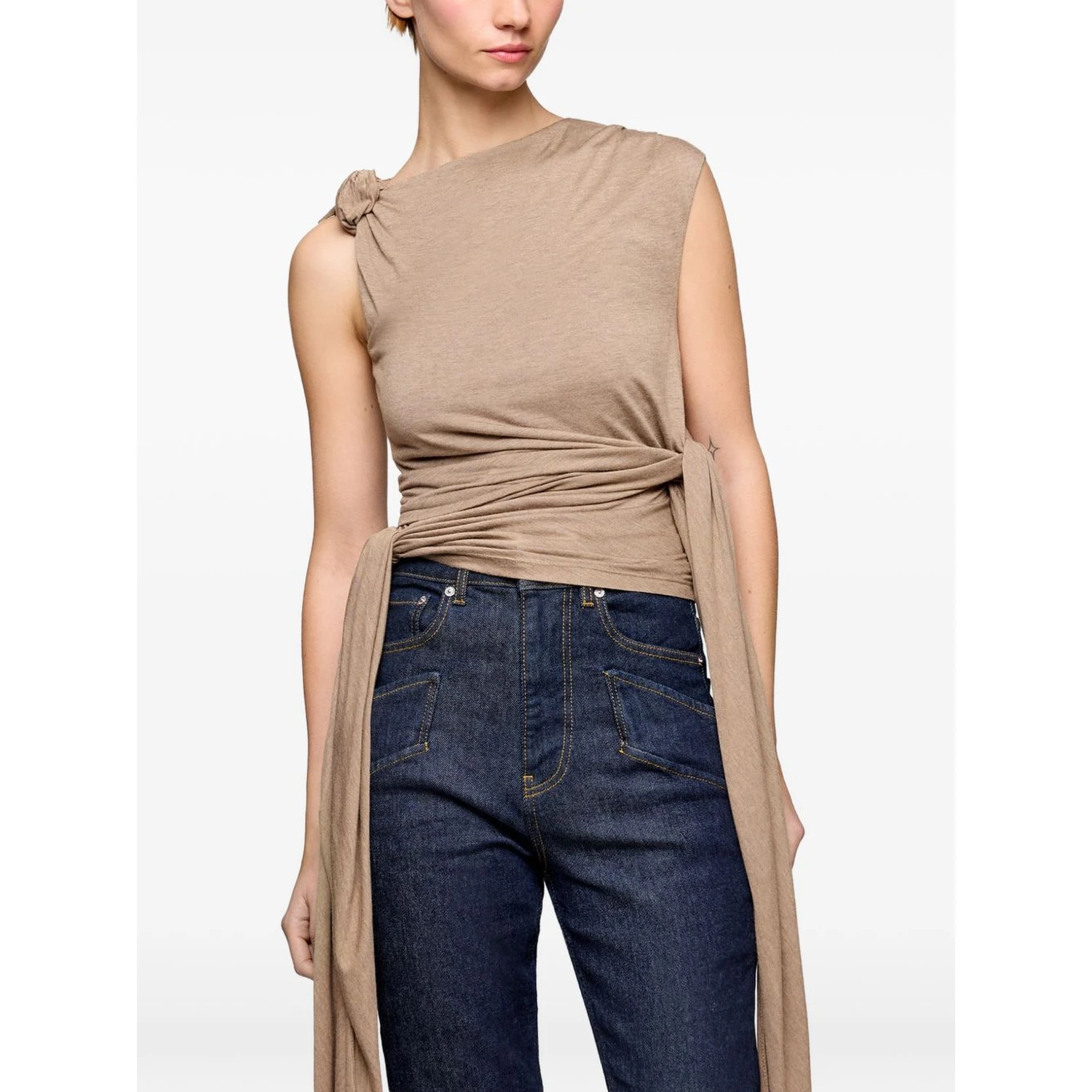 GANNI Top Beige