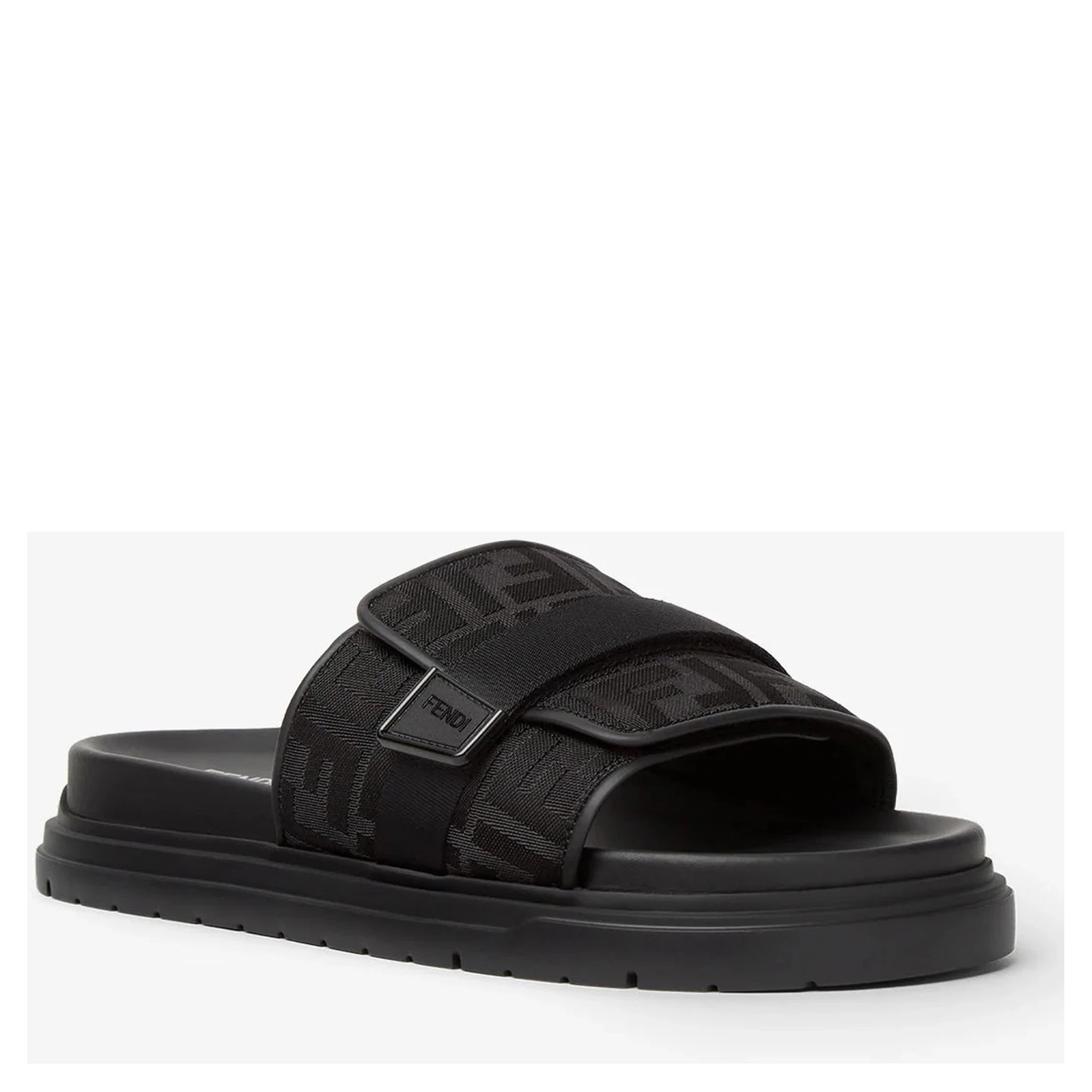 حذاء فندي مسطح أسود