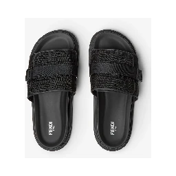 حذاء فندي مسطح أسود