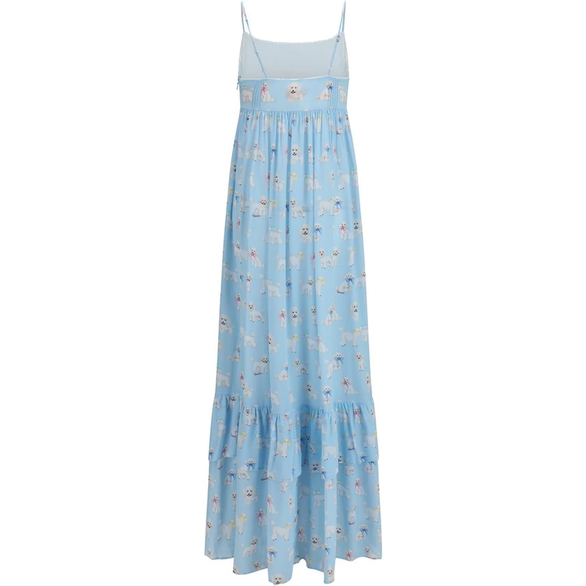 Blue Viscose Long Dress