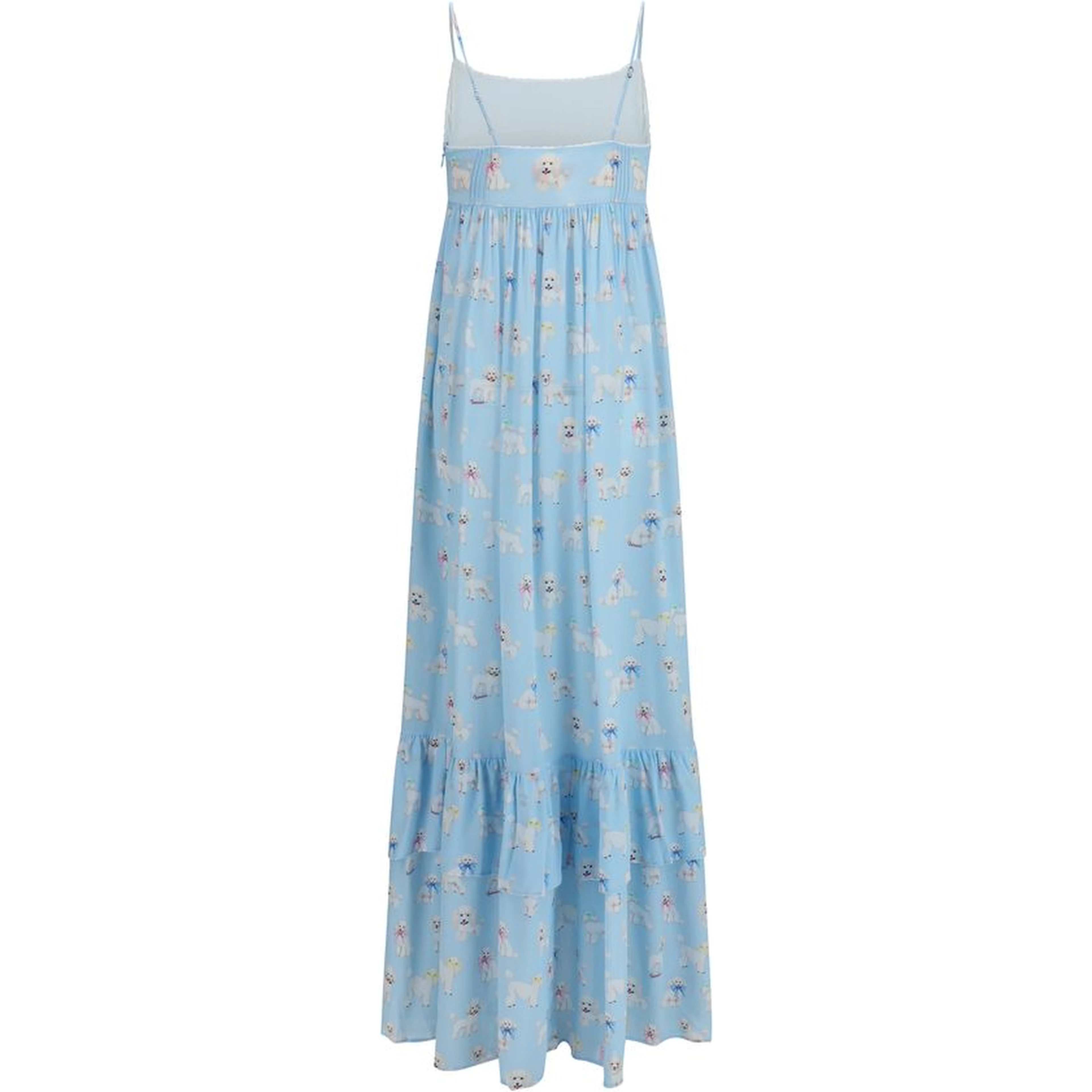 Blue Viscose Long Dress