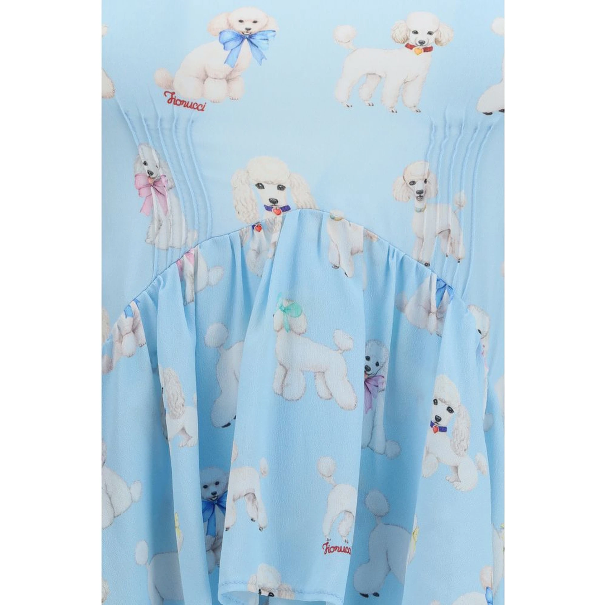 Blue Viscose Long Dress