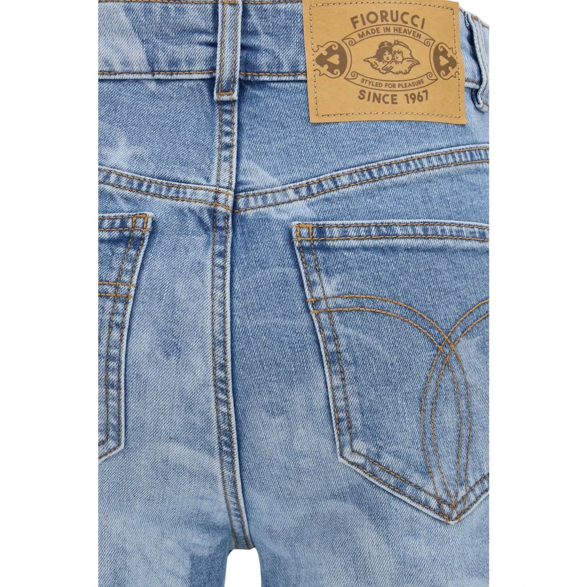 Blue Cotton Flared Jeans