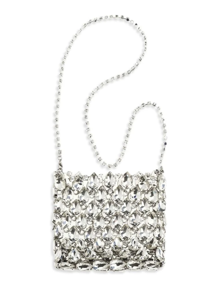 Silver Polyester Shoulder Bag