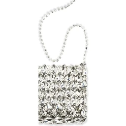 Silver Polyester Shoulder Bag