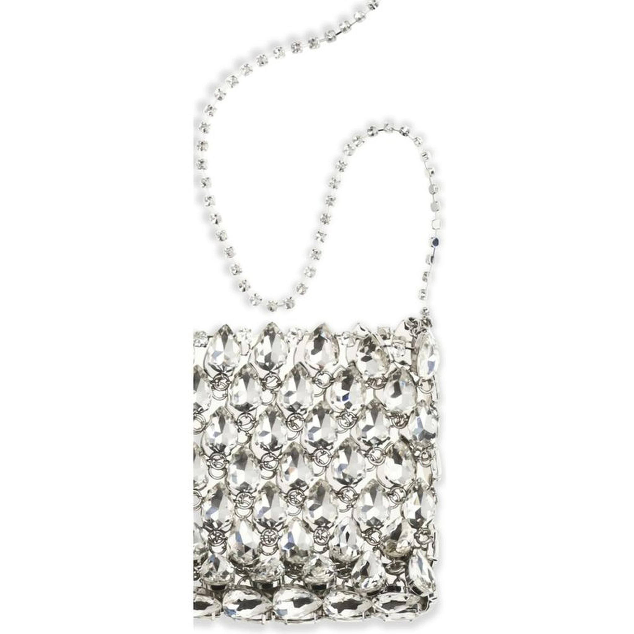 Silver Polyester Shoulder Bag